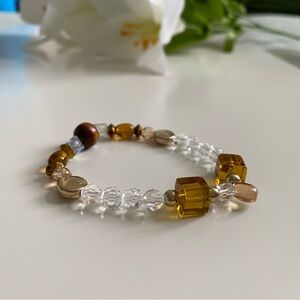 Chunky Beaded Bracelet in Topaz